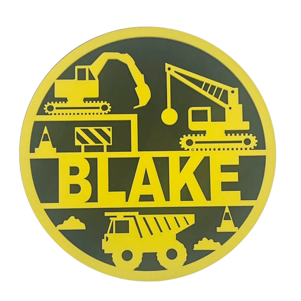 Building Dreams: Personalized Construction Vehicles Sign