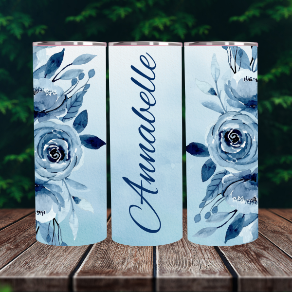 "Once in a Blue Moon Rose" Tumbler